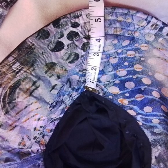 Peackock And Black Silk One Of Kind Hat Large Rim That Stays Up P - Picture 8 of 16